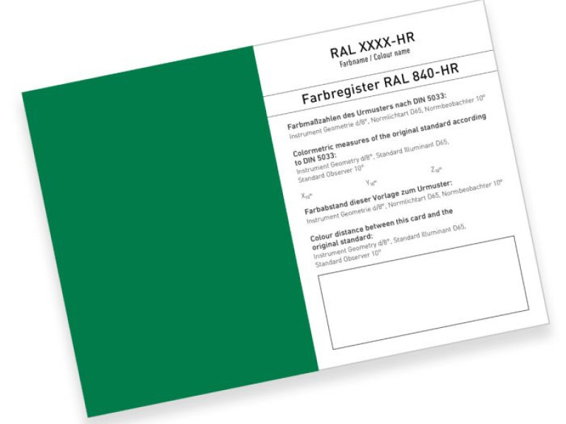 RAL 840-HR COLOUR PRIMARY STANDARD CARD COLOUR SERIES 6000