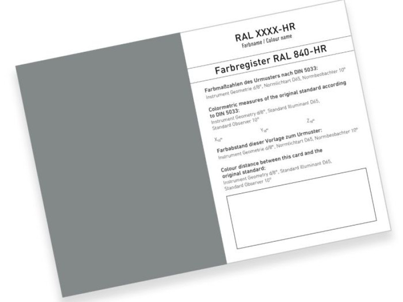 RAL 840-HR COLOUR PRIMARY STANDARD CARD COLOUR SERIES 7000