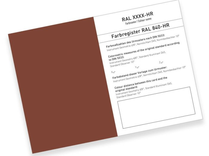 RAL 840-HR COLOUR PRIMARY STANDARD CARD COLOUR SERIES 8000