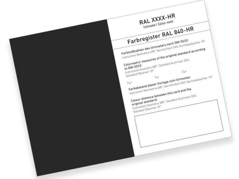 RAL 840-HR COLOUR PRIMARY STANDARD CARD COLOUR SERIES 9000