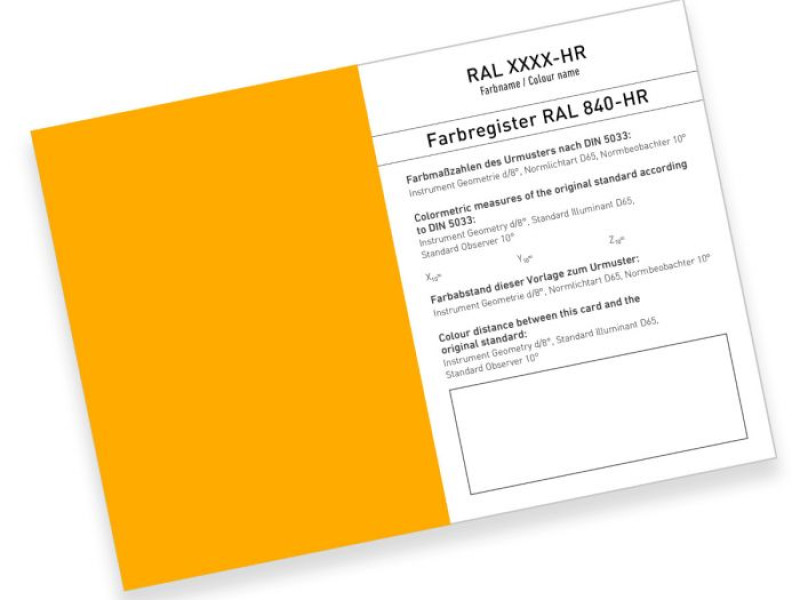 RAL 840-HR COLOUR PRIMARY STANDARD CARD COLOUR SERIES 1000
